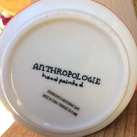 Anthropologie mug hand painted monogram “H” orange - Picture 4 of 4